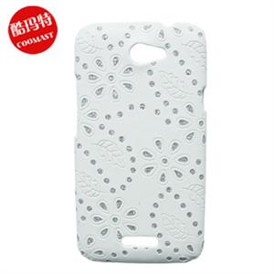 酷玛特htc one x手机壳one x保护壳 手机套保护套 碎花壳(白色)