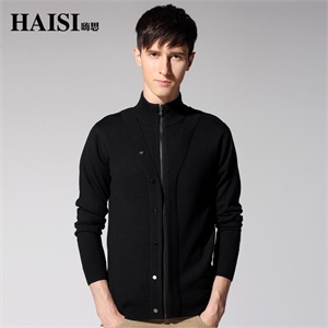 【品牌直供】HAISI 嗨思春装新款 拉链 黑色毛衣 毛衫Y-1238