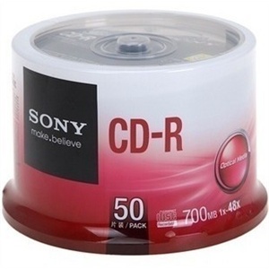 索尼（SONY）CD-R空白刻录盘 48速 700M 桶装50片 CD刻录盘