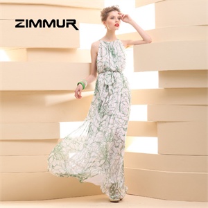 ZIMMUR 夏装 春装 无袖真丝气质 长裙 连衣裙 Z12XQY539GC 显瘦