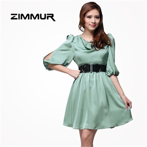 2012女装春夏新品ZIMMUR时尚欧美修身优雅连衣裙[Z12CQY222G0]