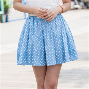 T3life特尚莱菲 夏季新款青春浪漫可爱卡尔波点女生短裙 QQG2815