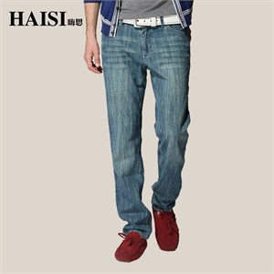 【品牌直供】HAISI 嗨思 浅色磨白版型超好修身铅笔牛仔裤B0903AN0004