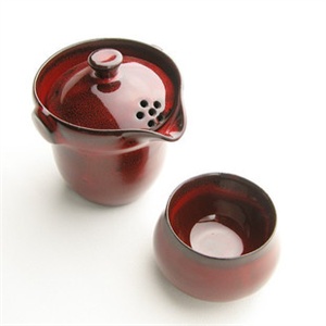 包邮 功夫茶 花釉 有盖公道杯 茶壶红CUP168