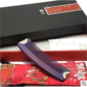 【品牌直供】谭木匠正品 礼盒漆艺梳-紫胭 水黄杨木梳