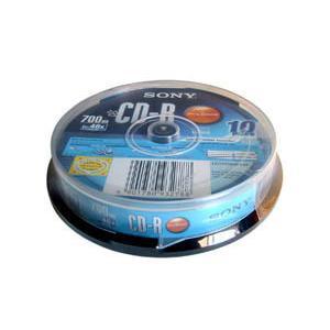 索尼CD刻录盘 CD-R 48速 700M 10片桶装 放心店