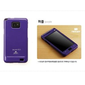 韩国mercury i9100 GALAXY S2 硅胶套+ 彩色纸贴手机膜 套装 紫色