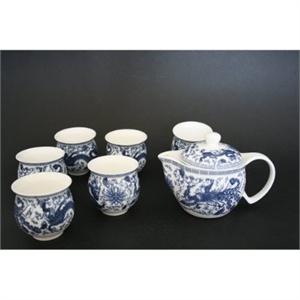 瑞恒逸品青花瓷7头功夫茶具套装(龙凤呈祥)