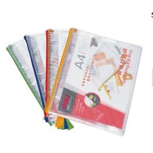 得力文具 办公用品 5596 网格拉链袋 【规格】A4