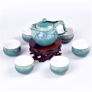 新品！ 莫耶景德镇功夫茶具套装7入 双层防烫茶具 SCT1109