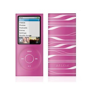 贝尔金 iPod nano 4代 激光图纹硅胶套（粉/白）