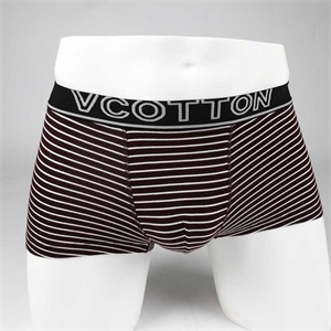 VCOTTON 维棉Justin时尚条纹莫代尔男士平脚内裤 咖啡