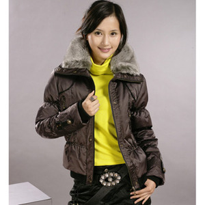 恒源祥羽绒服 女式时尚短款 B-7057 咖啡色 时尚休闲