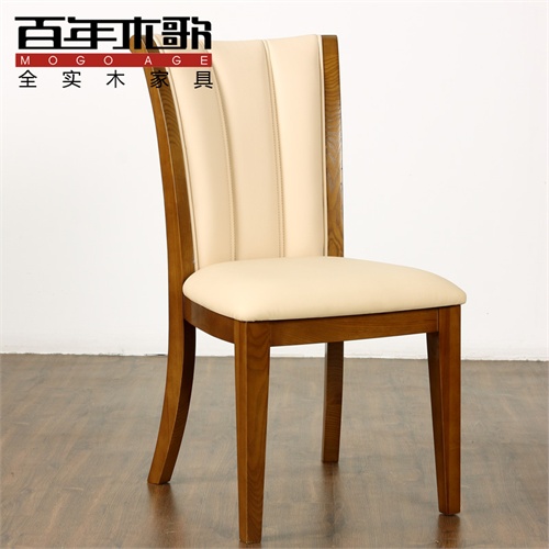 百年木歌 现代中式风格实木餐椅高靠背 白蜡木中式木椅子 wa-w06