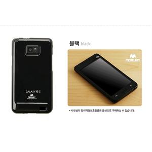 韩国mercury i9100 GALAXY S2 硅胶套+ 彩色纸贴手机膜 套装 黑色