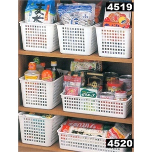 【日本进口】INOMATA食品收纳筐(黑色深宽型) 4519