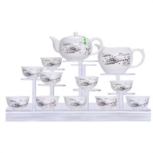 唯茶工坊德化瓷13头雪景功夫茶具套装