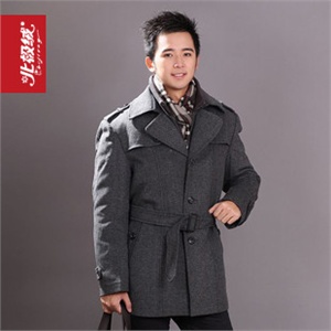 2010冬季新款 北极绒羽绒服专柜正品男式时尚经典981010呢质羽绒