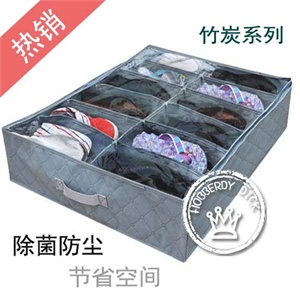 Hobberdy Dick 高级竹炭12格透明收纳鞋袋 鞋盒 除味防尘收纳盒