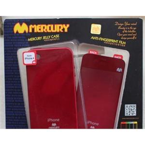 韩国mercury iphone 4 苹果 手机套 保护壳+彩色贴纸 套装 大红