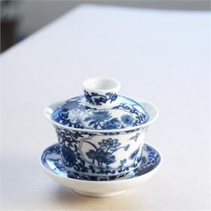 茶具 功夫茶盖碗茶 青花串枝莲盖碗CUP1104