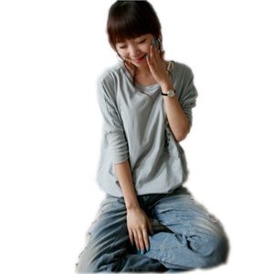 法姿 韩版双边三扣宽松毛衣衫LYS5110