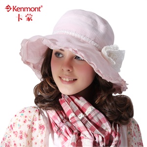 KENMONT凯蒙特 帽子 女士 遮阳帽 大沿帽 淑女气质KM-0437