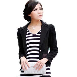 Paydaily女装 2011年秋冬装新品纯色翻领帅气短款休闲西服YBR832