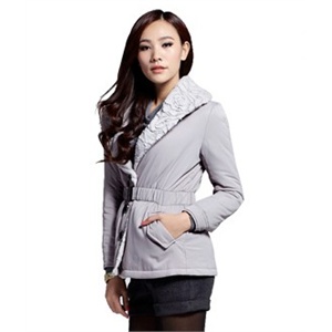 新款棉袄 毛领秋冬装修身棉服棉衣女外套