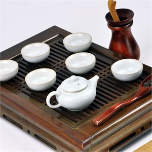 莫耶汝窑风格茶具 功夫茶具套装 月白茶组7入功夫茶组 SCT1112