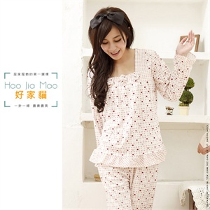 【好家猫】暖春新款韩版手工玫瑰花 女士套装家居服YDQ7079