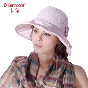 KENMONT凯蒙特 帽子 女士 遮阳帽 防紫外线帽子 花朵装饰KM-0404