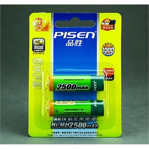 Pisen品胜 AA5号 2500mAh镍氢充电电池 2粒装 2500毫安