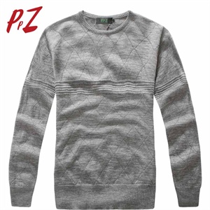 【品牌直供】PPZ 男装 时尚纯色菱形圆领羊毛毛衣 男w011053