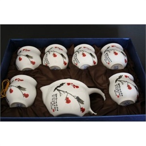 瑞恒逸品青花瓷7头功夫茶具套装(秋蝉)