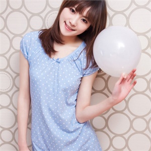 朗绪 女款 蝴蝶结水玉圆点短袖睡裙家居服112171