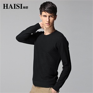 HAISI嗨思 2012春装新款 时尚圆领套头毛衣男 QC-2262
