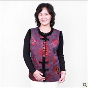 【品牌直供】臻衣阁 中老年女装中国风唐装式马甲JS-嘉丽思龙圆领
