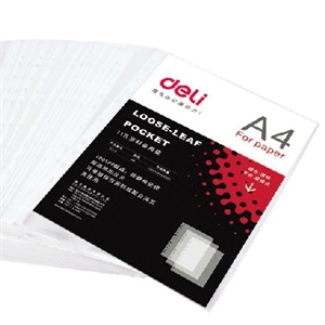 得力文具 5712 11孔资料备用袋 【规格】A4 【包装】100张