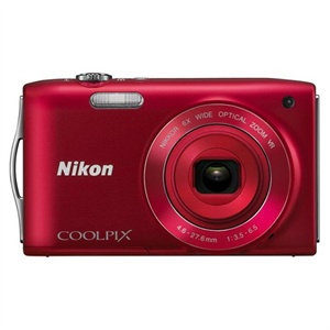 【当当自营】 Nikon尼康 COOLPIX S3300 便携数码相机 红色（1602万像素 3寸屏 6倍光变）