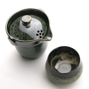 包邮 功夫茶 有盖公道杯 茶壶 绿CUP169