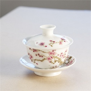 莫耶 茶具 功夫茶盖碗茶 粉彩梅花盖碗CUP1108