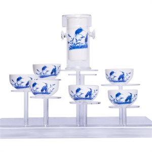 唯茶工坊德化瓷7头红茶鹭硒功夫茶具套装（陶漏网）