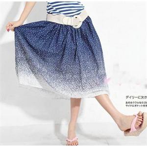 法姿 韩版女装 甜美气质长裙圆点半身裙 送腰带SJ3328