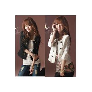 法姿 韩版女装 军装修身百搭双排扣小西装B497