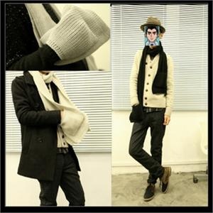 【品牌直供】2011新款人气威廉款 粗毛线手工口袋围巾712A-WJ01
