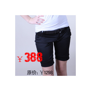 【品牌直供】Maxchic品牌专柜醋酸免皱免熨烫手工钉珠修身短裤D10WL008