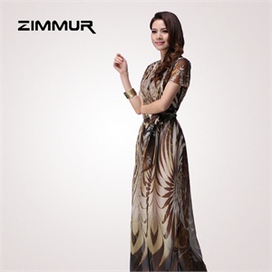 zimmur 夏装 春装 立领中腰 连衣裙 Z12XQZ562KC 显瘦