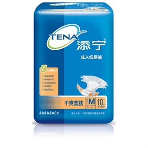 添宁干爽亲肤成人纸尿裤M10片*8包