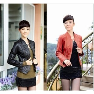 新款 pu皮衣外套女款 机车夹克 皮衣 女 修身 新品外套